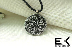 ENXICO Aegishjalmur Helm of Awe Amulet Pendant Necklace ? Grey Color ? Norse Scandinavian Viking Jewelry