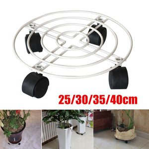 2TRIDENTS Potted Plant Stand Holder - ndoor & Outdoor Potted Plant Stand with Wheels - Garden Decor (10")