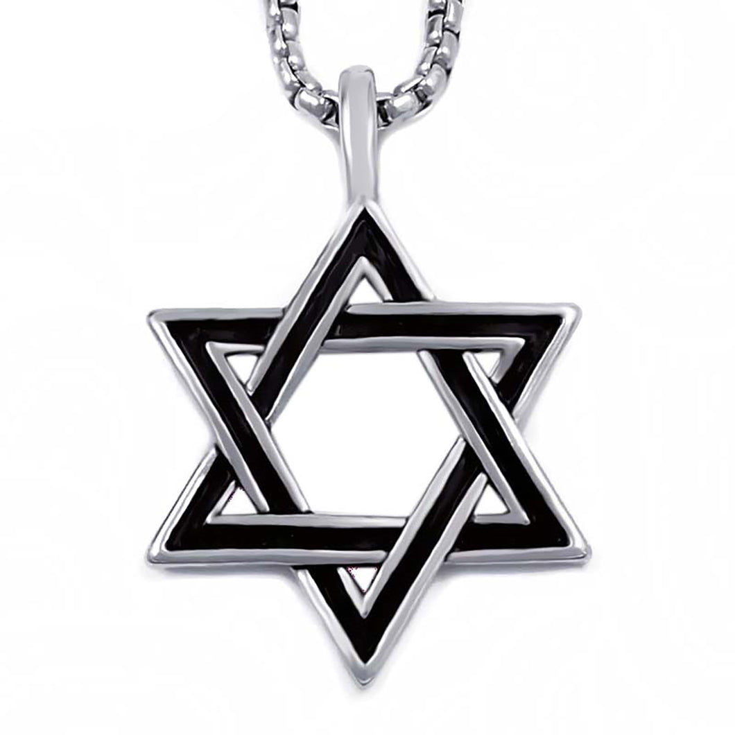 ENXICO Star of David Amulet Hexagram Pendant Necklace ? 316L Stainless Steel (20)