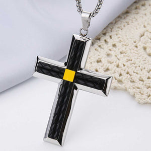 GUNGNEER Stainless Steel Knight Templar Crusader Cross Pendant Necklace with Ring Jewelry Set