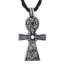Load image into Gallery viewer, ENXICO Egyptian Ankh Cross Charm Pendant Necklace with Celtic Knot Pattern ? Ancient Egyptian Jewelry
