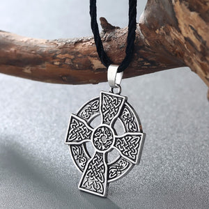ENXICO Celtic Cross Amulet Pendant Necklace for Women & Men ? Silver Color ? Irish Celtic Jewelry