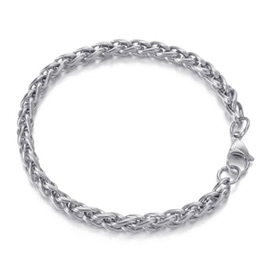 GUNGNEER Stainless Steel Celtic Knot Triqutra Ring Wheat Chain Bracelet Jewelry Set Men Women