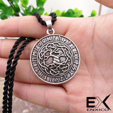 Load image into Gallery viewer, ENXICO Yggdrasil The Tree of Life Pendant Necklace with Rune Circle Surrounding ? Norse Scandinavian Viking Jewelry ? Bronze Plated