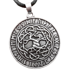 ENXICO Yggdrasil The Tree of Life Pendant Necklace with Rune Circle Surrounding ? Norse Scandinavian Viking Jewelry ? Bronze Plated