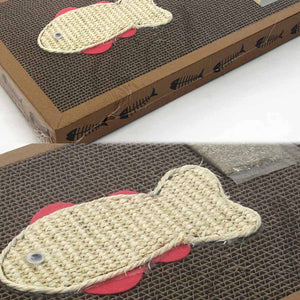 2TRIDENTS Fish Pattern Cat Scratch Board - Help Your Pets to Sharpen and Remove The Dead Outer Layer of Their Claws (42 x 33.5 x 4cm, Fish)