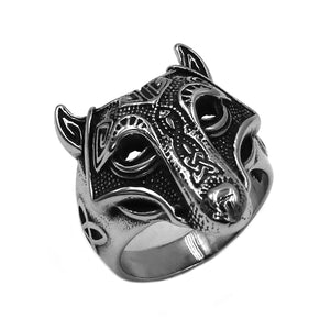 ENXICO Fenrir Wolf Head Ring ? 316L Stainless Steel ? Norse Scandinavian Viking Jewelry