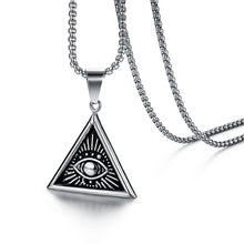 Load image into Gallery viewer, GUNGNEER Masonic Ring For Men Eye Of Providence Pendant Necklace Jewelry Set Gift