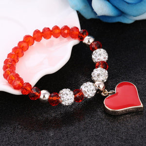 HoliStone Stylish Black and Crystal Beads with Romantic Heart Bracelet for Women ? Yoga Meditation Energy Healing and Balancing Bracelet