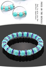 Load image into Gallery viewer, HoliStone Natural Blue Turquoises Stone Bracelet ? Anxiety Stress Relief Yoga Meditation Energy Balancing Lucky Charm Bracelet for Women and Men