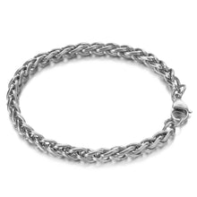 Load image into Gallery viewer, GUNGNEER Stainless Steel Celtic Knot Triqutra Ring Wheat Chain Bracelet Jewelry Set Men Women