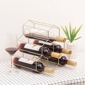 2TRIDENTS Wine Bottle Holding Rack for 6 Bottles Necessary Bar Supplies Kitchen Bar Accessories Home Decor