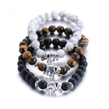 Load image into Gallery viewer, HoliStone Classic Natural Stone Bracelet with Elephant/Buddha ? Anxiety Stress Relief Yoga Meditation Energy Balancing Lucky Charm for Women and Men