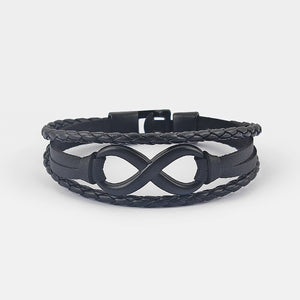 GUNGNEER Celtic Triquetra Knot Charm Choker Leather Infinity Bracelet Jewelry Set Men Women