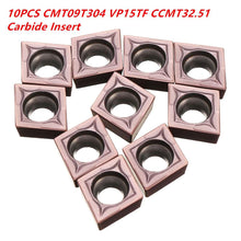 Load image into Gallery viewer, 2TRIDENTS 10Pcs 14mm/0.5inch Carbide Inserts Blade For Lathe Turning Tool Cutter CNC Machine For High Hardness Materials And Cast Iron