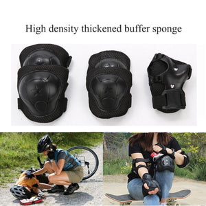 2TRIDENTS 6 Pcs Children's Protective Gear Set for Skating Scooter Skateboard Rollerblade Roller Skates Cycling BMX Bike Inline Riding Extreme Sports (Black)