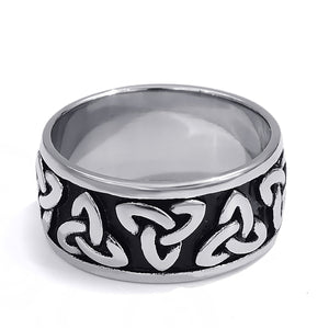 ENXICO Triquetra The Trinity Celtic Knot Ring ? 316L Stainless Steel ? Irish Celtic Jewelry … (10)