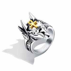 ENXICO Anubis The Ancient Egyptian God of Dead Ring ? 316L Stainless Steel ? Ancient Egyptian God Jewelry (10)