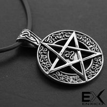 Load image into Gallery viewer, ENXICO Pentacle Star Amulet Pendant Necklace ? Silver Color ? Wicca Pagan Withcraft Jewelry
