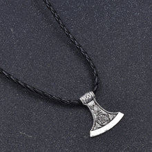 Load image into Gallery viewer, ENXICO Viking Axe Head Amulet Pendant Necklace for Men ? Silver Color ? Norse Scandinavian Viking Jewelry