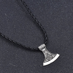 ENXICO Viking Axe Head Amulet Pendant Necklace for Men ? Silver Color ? Norse Scandinavian Viking Jewelry