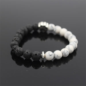 HoliStone Trendy Pitbull Dog Paw Charm with 8mm Lava Stone Stretch Bracelet ? Anxiety Stress Relief Yoga Meditation Energy Balancing Lucky Charm Bracelet for Women and Men