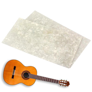 2TRIDENTS Set of 2 Pcs White Pearl Celluloid Guitar Head Veneer Shell Sheet for Guitar Decorative Accessory Parts