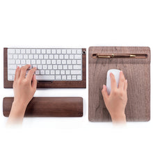 Load image into Gallery viewer, 2TRIDENTS Wooden Keyboard Wrist Support Pain Relief for Office Home Office Laptop Computer Gaming Keyboards (Dark Brown)