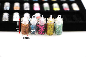 2TRIDENTS Set of 48 Pcs Sequins Glitter Powder Nail Art for DIY Art Decoration Festival Face Eye Nail Make Up Accessories