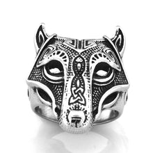 Load image into Gallery viewer, ENXICO Fenrir Wolf Head Ring ? 316L Stainless Steel ? Norse Scandinavian Viking Jewelry (10)