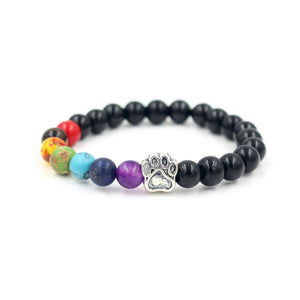 HoliStone Trendy Pitbull Dog Paw Charm with 8mm Lava Stone Stretch Bracelet ? Anxiety Stress Relief Yoga Meditation Energy Balancing Lucky Charm Bracelet for Women and Men