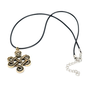 GUNGNEER Celtic Irish Knot Viking Runes Hair Pin Brooch Stick Pendant Necklace Jewelry Set