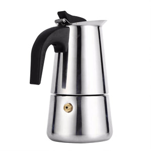 2TRIDENTS Moka Espresso Coffee Maker - Stainless Steel Espresso Maker Machine For Full Bodied Coffee, Espresso Pot (100ml)