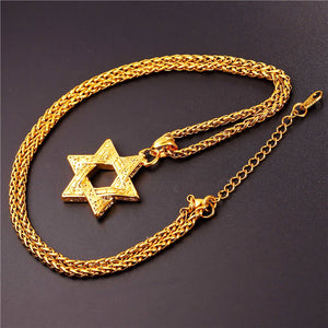 ENXICO Hexagram Star of David Pendant Necklace ? 316L Stainless Steel ? Historical Jewish Symbol Jewelry (Black)