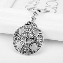 Load image into Gallery viewer, GUNGNEER Celtic Triquetra Knot Dragon Trinity Pendant Necklace with Cross Key Chain Jewelry Set
