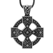 Load image into Gallery viewer, ENXICO Celtic Cross Amulet Pendant Necklace for Women &amp; Men with Celtic Knot Pattern ? Silver Color ? Irish Celtic Jewelry