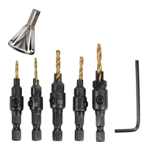 2TRIDENTS 5Pcs Electric Hand Drill Tool Set - Deburring External Chamfering Tool - Remove Burr Tool For Drill Bit