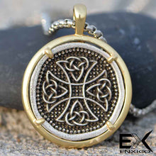 Load image into Gallery viewer, ENXICO Celtic Cross Amulet Pendant Necklace ? Stainless Steel - Copper ? Irish Celtic Jewelry