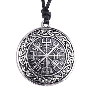 ENXICO Vegvisir Viking Compass Pendant Necklace with Celtic Knot Circle Surrounding ? Bronze Color ? Nordic Scandinavian Viking Jewelry