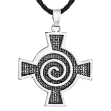 Load image into Gallery viewer, ENXICO Whirlpool Spiral Cross Pendant Necklace ? Irish Celtic Jewelry