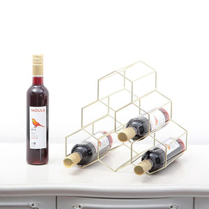 2TRIDENTS Wine Bottle Holding Rack for 6 Bottles Necessary Bar Supplies Kitchen Bar Accessories Home Decor