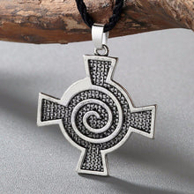 Load image into Gallery viewer, ENXICO Whirlpool Spiral Cross Pendant Necklace ? Irish Celtic Jewelry
