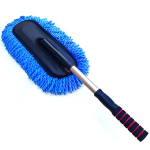 2TRIDENTS Anti Dust Car Wash Brush Car Washing Tool with Telescopic & Non Slip Handle for Vehicles House Cleaning for Glass Windows (Blue)
