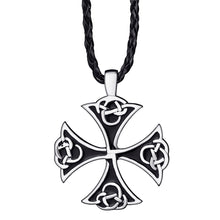 Load image into Gallery viewer, GUNGNEER Stainless Steel Celtic Knot Ring with Cross Necklace Jewelry Accessories Set Men Women