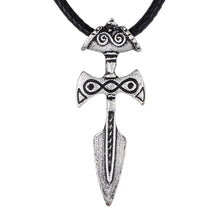 Load image into Gallery viewer, ENXICO Viking Dagger Amulet Pendant Necklace ? Silver Color ? Norse Scandinavia Viking Jewelry