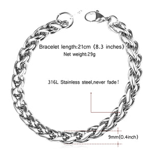 GUNGNEER Egyptian Ankh Cross Snake Necklace Link Chain Bracelet Stainless Steel Jewelry Set