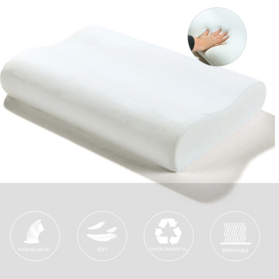2TRIDENTS Memory Foam Neck Pillow - Pillow Support for Back, Stomach, Side Sleepers - for Cervical Health Care (White)