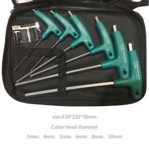 2TRIDENTS Set of 6 Pcs T-Handle Hex Key Set - Household Repair Handheld Tool Set for Turning Screw Non Slip Handle