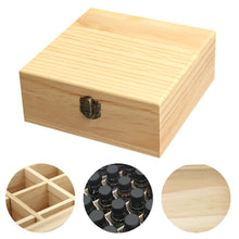 Load image into Gallery viewer, 2TRIDENTS 25 Slots Wooden Multifunctional Storage Box - Aromatherapy Bottles Storage Organizer for Home Essential Oils Box