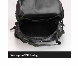 2TRIDENTS 600D Oxford Cloth Military Shoulder Bag - Backpack Military Sport Bag for Trekking, Camping, Hiking - Rover Sling Daypack for Men Women (Black)